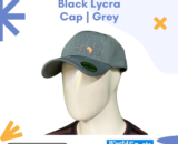 Black Lycra Cap for Men – Stretchable & Breathable Grey Sports Cap for Outdoor & Casual Wear