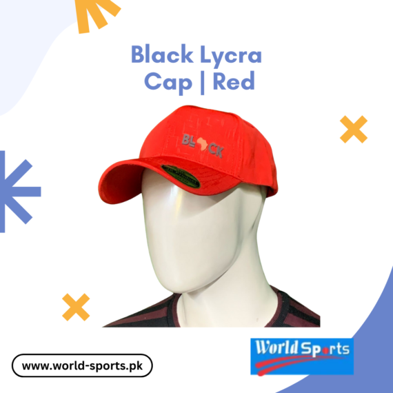 Black Lycra Cap for Men – Stretchable & Breathable Red Sports Cap for Outdoor & Casual Wear