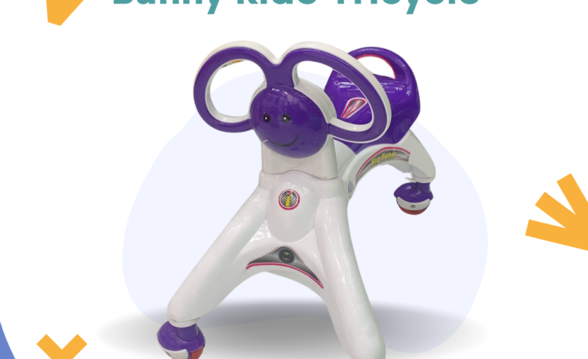 Bunny Ride Tricycle – Cute & Sturdy Kids Tricycle with Comfortable Seat, Safety Handles & Fun Bunny Design