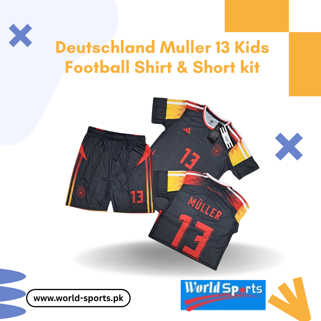 Deutschland Müller 13 Kids Football Shirt & Shorts Kit – Official Germany Soccer Jersey for Boys & Girls