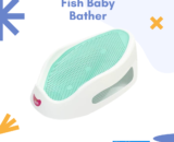 Fish Baby Bather – Soft & Foldable Infant Bath Seat, Non-Slip Baby Bath Support, Comfortable