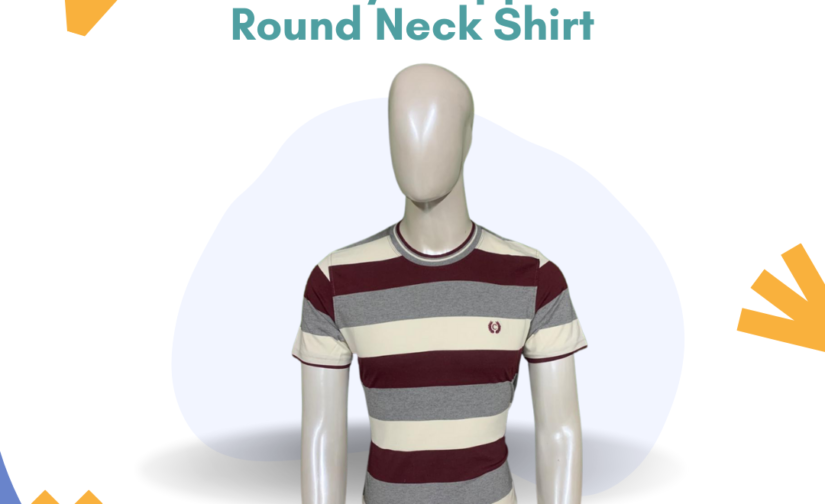 Jersey Striped Round Neck Shirt – Soft, Breathable & Stylish Casual T-Shirt for Men