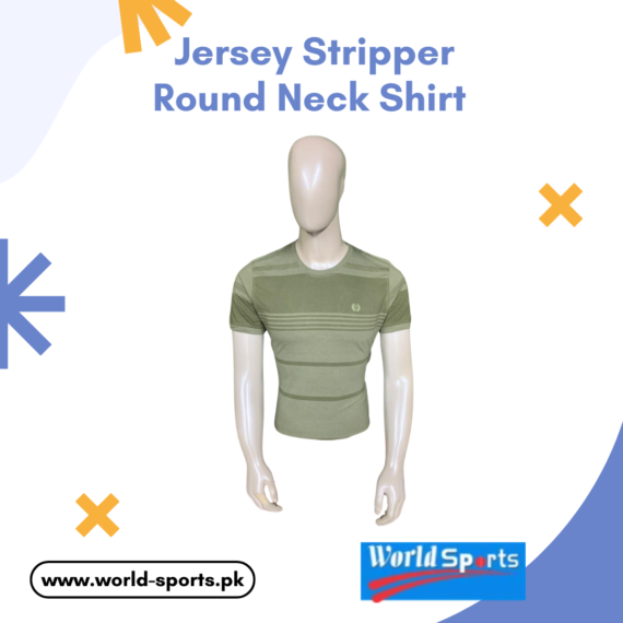 Jersey Striped Round Neck Shirt – Soft, Breathable, Stylish Casual T-Shirt for Men