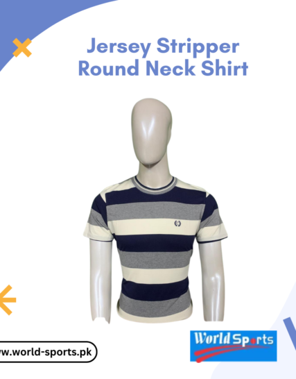 Jersey Striped Round Neck Shirt – Stylish & Comfortable Casual T-Shirt for Men