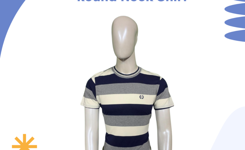 Jersey Striped Round Neck Shirt – Stylish & Comfortable Casual T-Shirt for Men