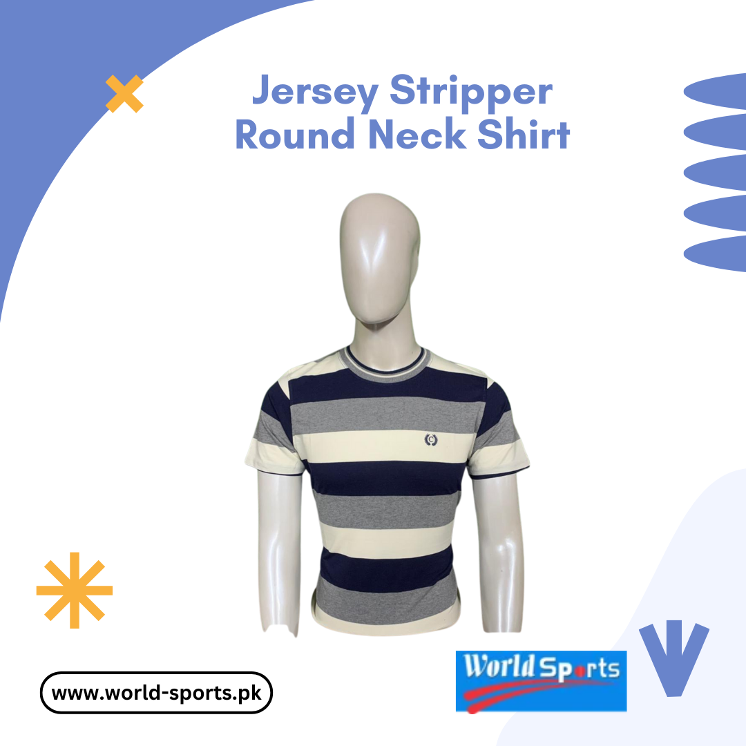 Jersey Striped Round Neck Shirt – Stylish & Comfortable Casual T-Shirt for Men