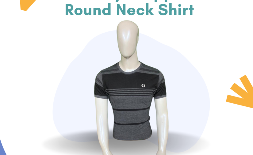 Jersey Striped Round Neck Shirt – Soft, Breathable & Stylish Casual T-Shirt for Men