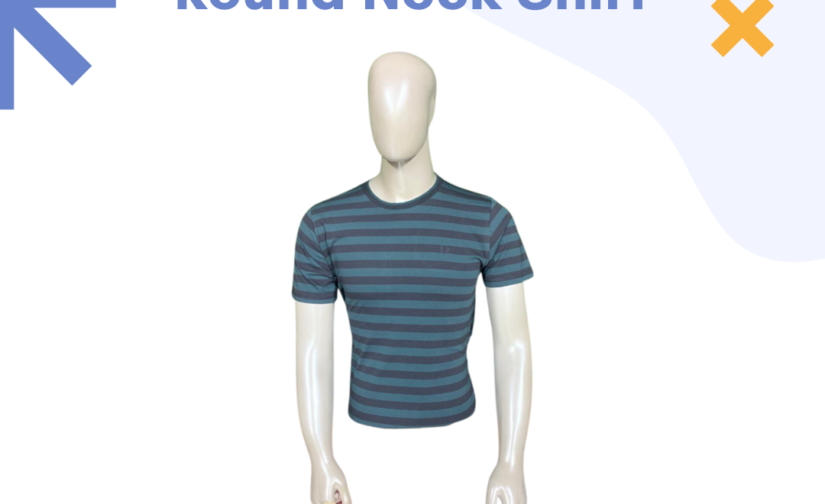 Jersey Striped Round Neck Shirt – Stylish & Breathable Cotton T-Shirt for Men