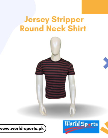 Jersey Striped Round Neck Shirt – Stylish & Breathable Cotton T-Shirt for Men