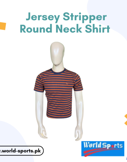 Jersey Striped Round Neck Shirt – Stylish & Breathable Casual T-Shirt for Men