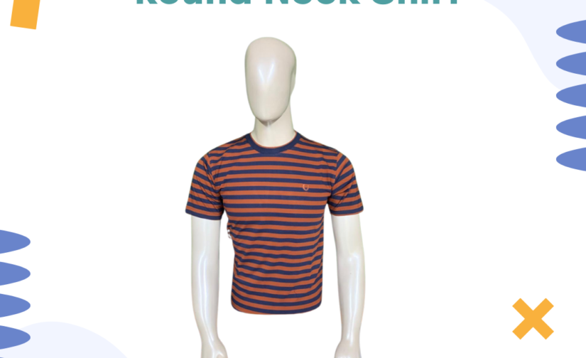 Jersey Striped Round Neck Shirt – Stylish & Breathable Casual T-Shirt for Men