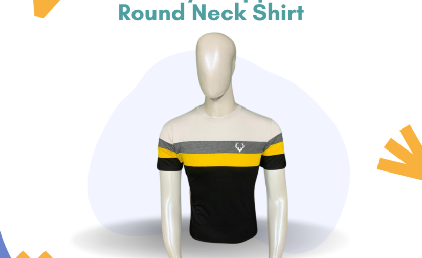 Jersey Striped Round Neck Shirt – Comfortable & Stylish Casual Wear for Men