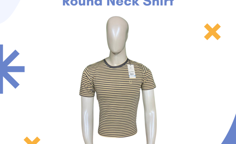 Jersey Striped Round Neck Shirt – Comfortable & Stylish Casual T-Shirt for Men