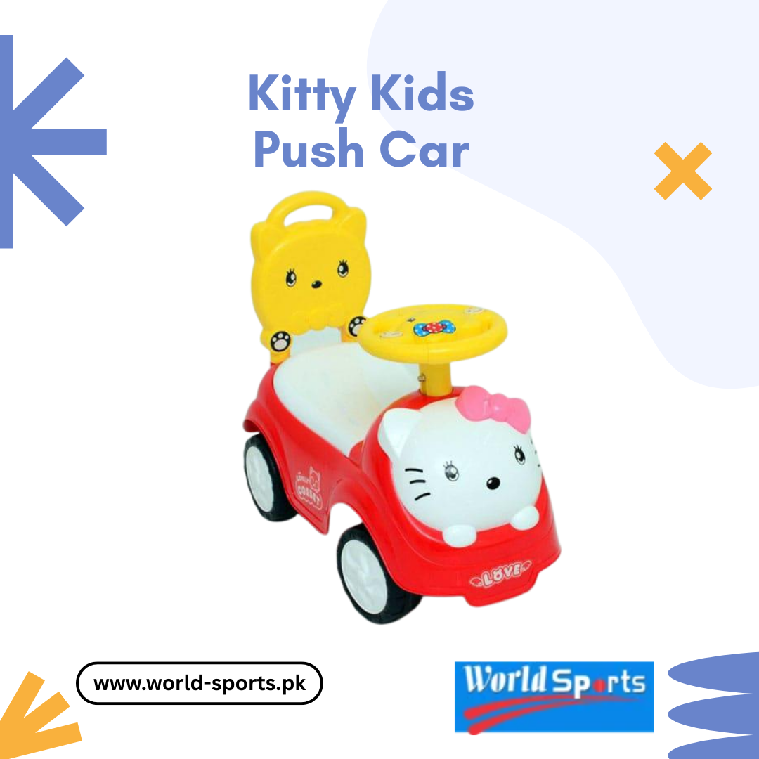 Kitty Kids Push Car – Cute Ride-On Toy for Toddlers with Steering Wheel, Music & Under-Seat Storage