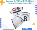 League B. Fernandes 8 Kids Football Shirt & Shorts Kit – Premium Soccer Jersey for Boys & Girls