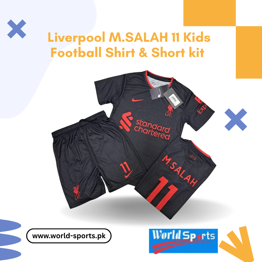 Liverpool M. Salah 11 Kids Football Shirt & Shorts Kit – Official Red Soccer Jersey for Boys & Girls
