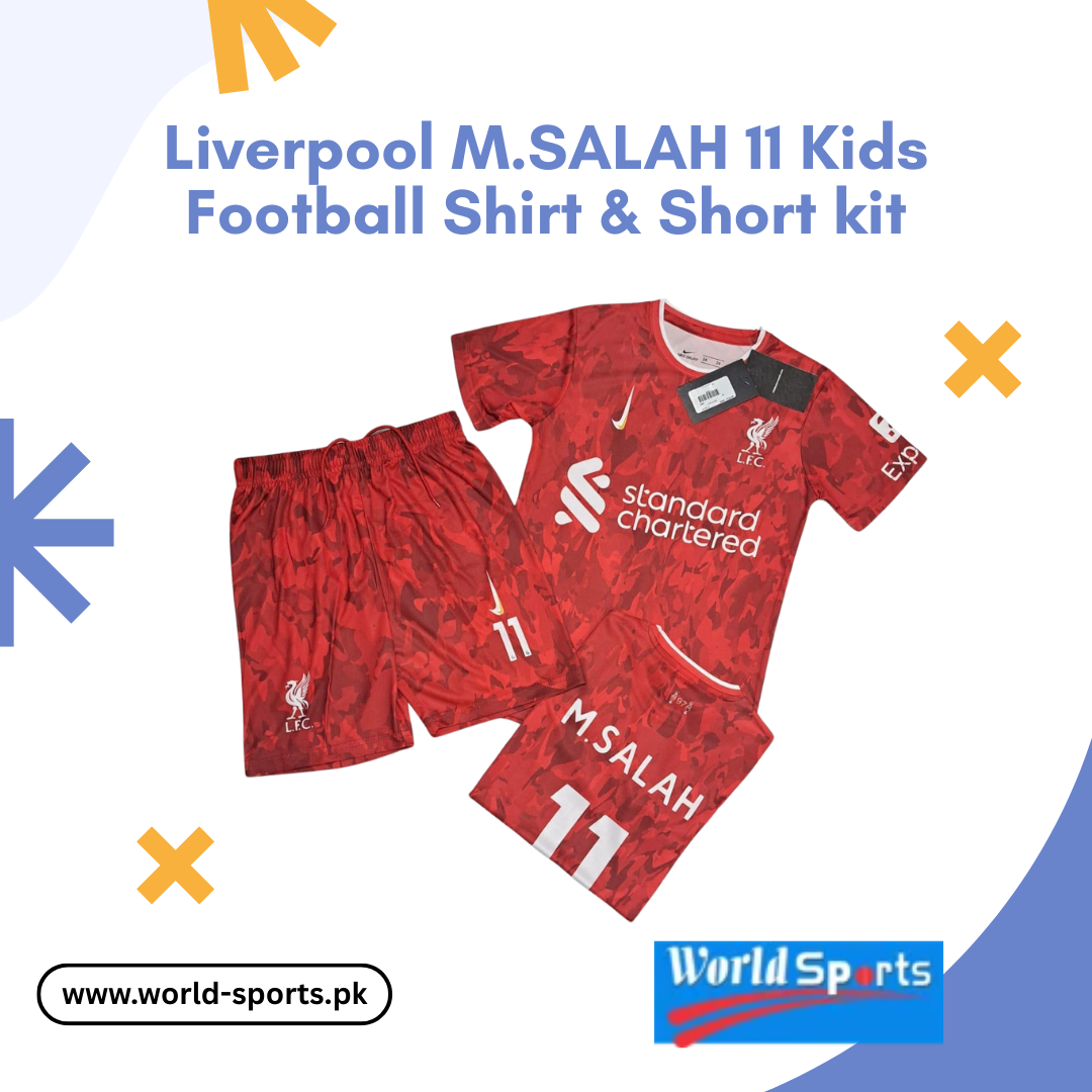Liverpool M. Salah 11 Kids Football Shirt & Shorts Kit – Official Red Soccer Jersey for Boys & Girls