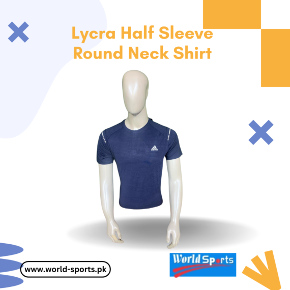 Lycra Half Sleeve Round Neck Shirt – Stretchable, Breathable & Comfortable T-Shirt for Men