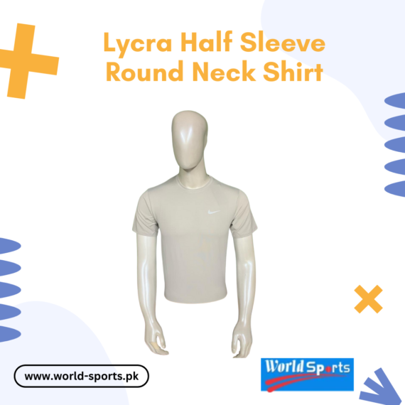 Lycra Half Sleeve Round Neck Shirt – Stretchable, Breathable & Quick-Dry Performance T-Shirt