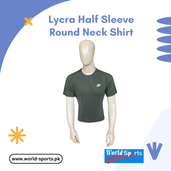 Lycra Half Sleeve Round Neck Shirt – Stretchable & Breathable Fabric for Comfort & Style