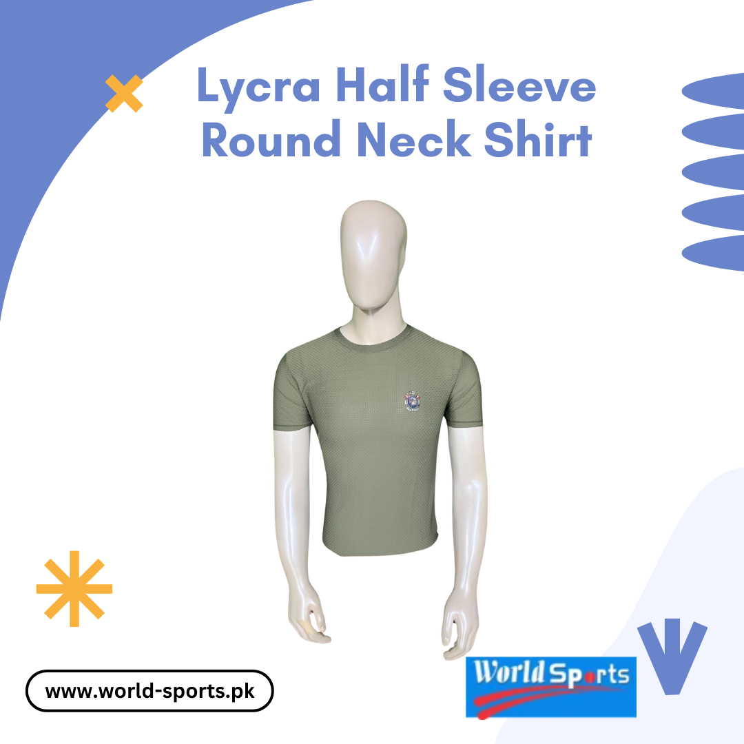 Lycra Half Sleeve Round Neck Shirt – Stretchable, Quick-Dry & Breathable Activewear