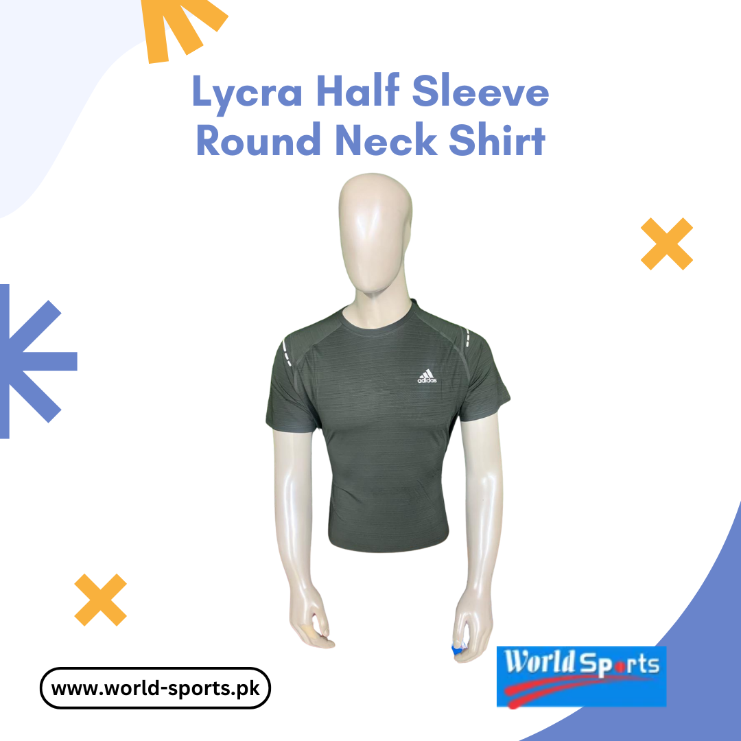 Lycra Half Sleeve Round Neck Shirt – Stretchable, Breathable & Comfortable Casual Wear for Men