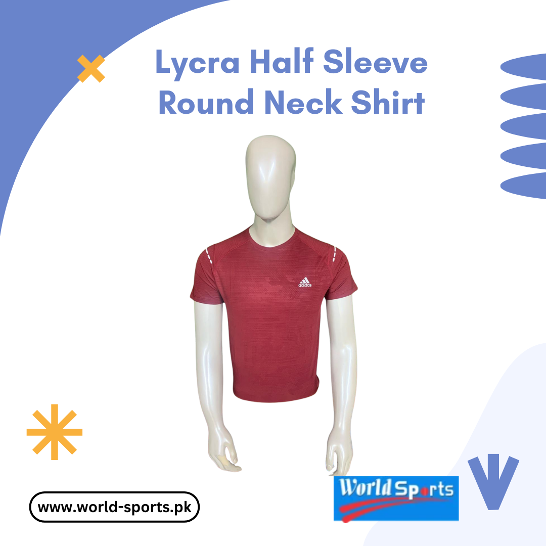 Lycra Half Sleeve Round Neck Shirt – Stretchable, Breathable & Comfortable T-Shirt for Men