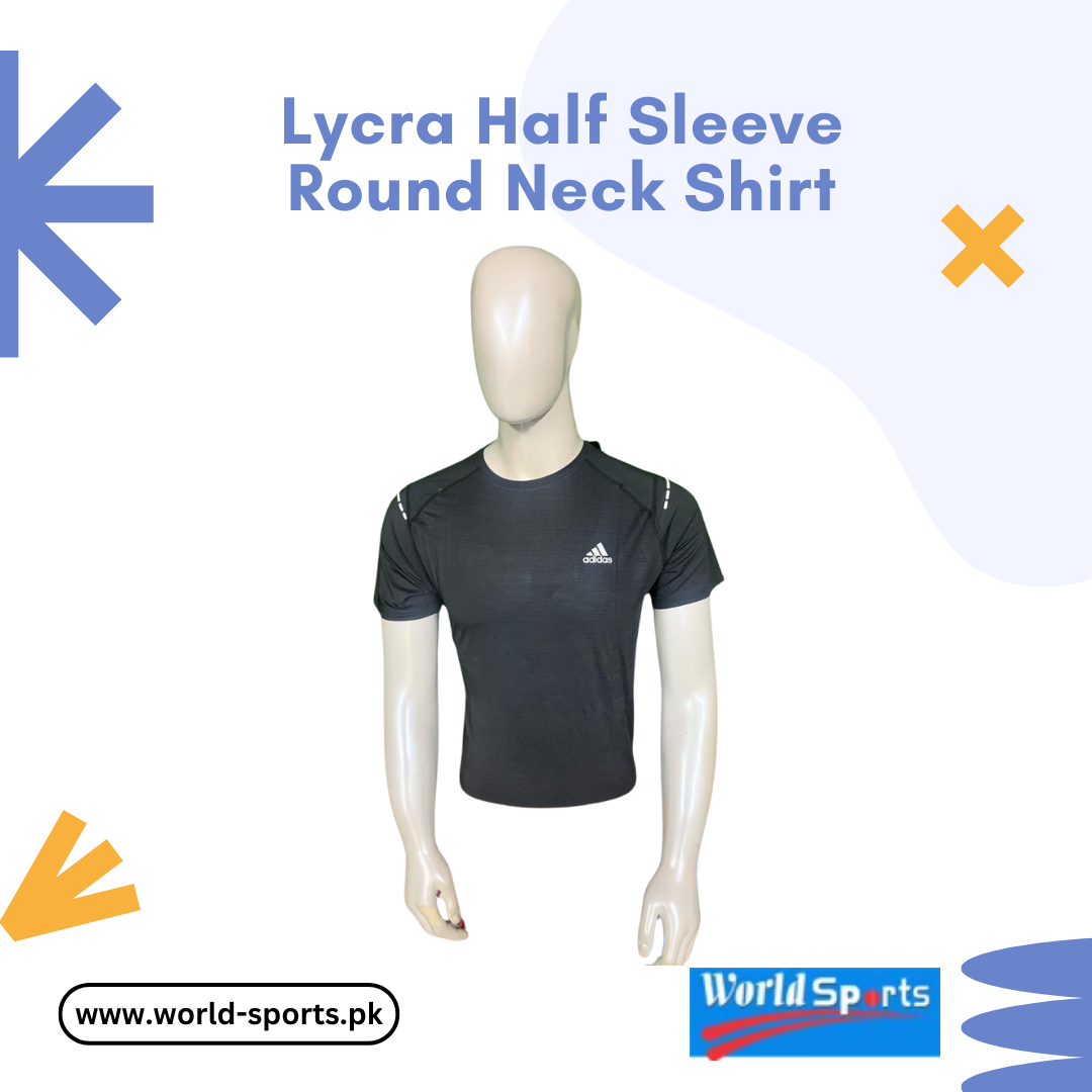 Lycra Half Sleeve Round Neck Shirt – Stretchable, Breathable & Comfortable T-Shirt for Men