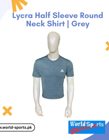Lycra Half Sleeve Round Neck Shirt – Grey | Stretchable & Breathable Casual T-Shirt for Men