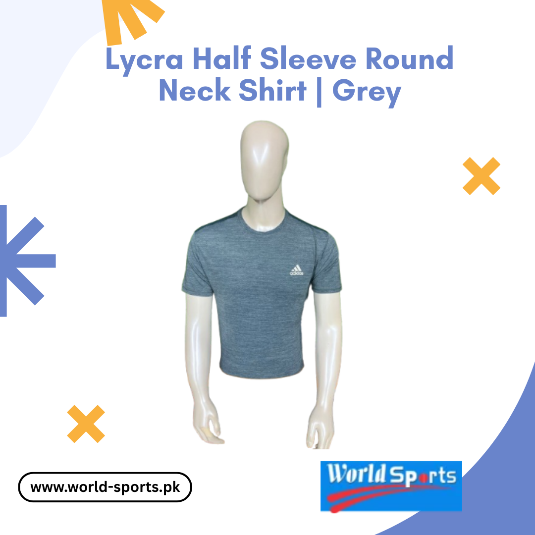 Lycra Half Sleeve Round Neck Shirt – Grey | Stretchable & Breathable Casual T-Shirt for Men