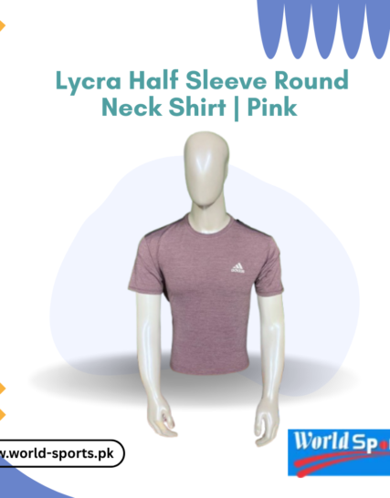 Lycra Half Sleeve Round Neck Shirt – Pink | Soft, Stretchable & Breathable Casual T-Shirt for Men