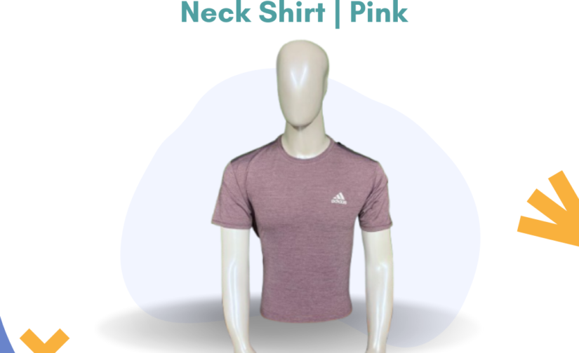 Lycra Half Sleeve Round Neck Shirt – Pink | Soft, Stretchable & Breathable Casual T-Shirt for Men
