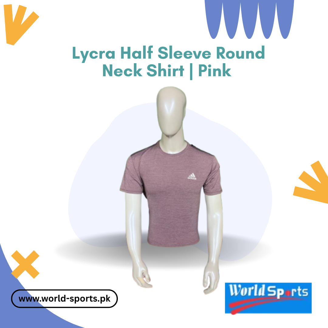 Lycra Half Sleeve Round Neck Shirt – Pink | Soft, Stretchable & Breathable Casual T-Shirt for Men