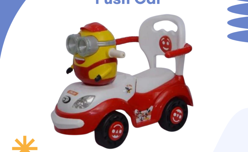 Minions Kids Push Car – Fun Ride-On Toy for Toddlers with Steering Wheel, Music & Under-Seat Storage