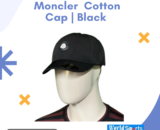 Moncler Cotton Cap | Black | Premium Adjustable Casual & Sports Cap for Men