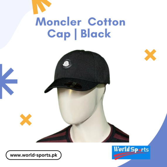 Moncler Cotton Cap | Black | Premium Adjustable Casual & Sports Cap for Men
