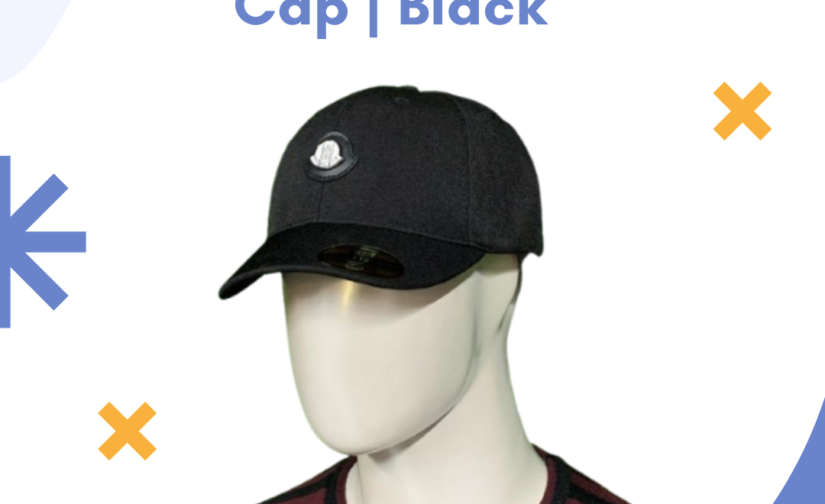 Moncler Cotton Cap | Black | Premium Adjustable Casual & Sports Cap for Men