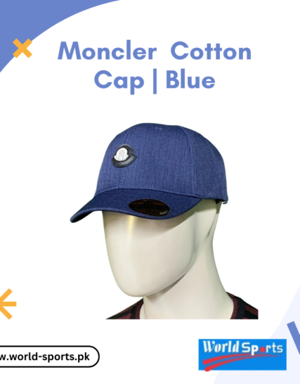 Moncler Cotton Cap | Blue | Premium Adjustable Cotton Baseball Cap for Men
