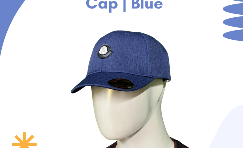 Moncler Cotton Cap | Blue | Premium Adjustable Cotton Baseball Cap for Men