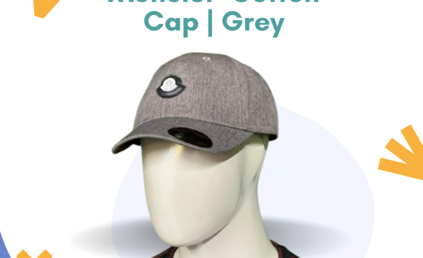 Moncler Cotton Cap | Grey | Premium Adjustable Casual & Sports Cap for Men