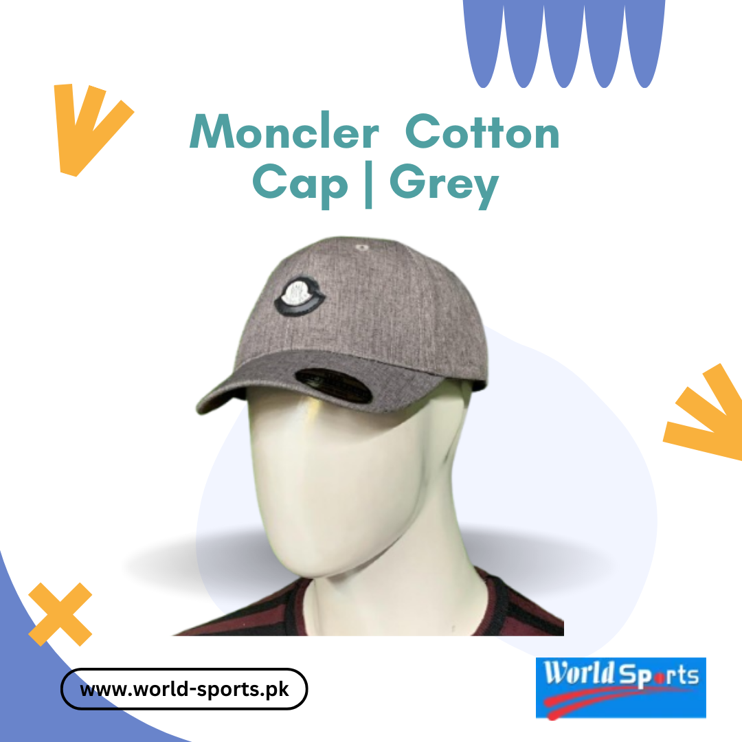 Moncler Cotton Cap | Grey | Premium Adjustable Casual & Sports Cap for Men
