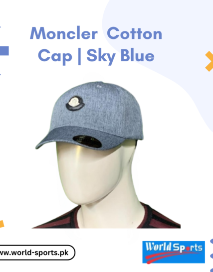 Moncler Cotton Cap | Sky Blue | Premium Adjustable Cotton Baseball Cap for Men