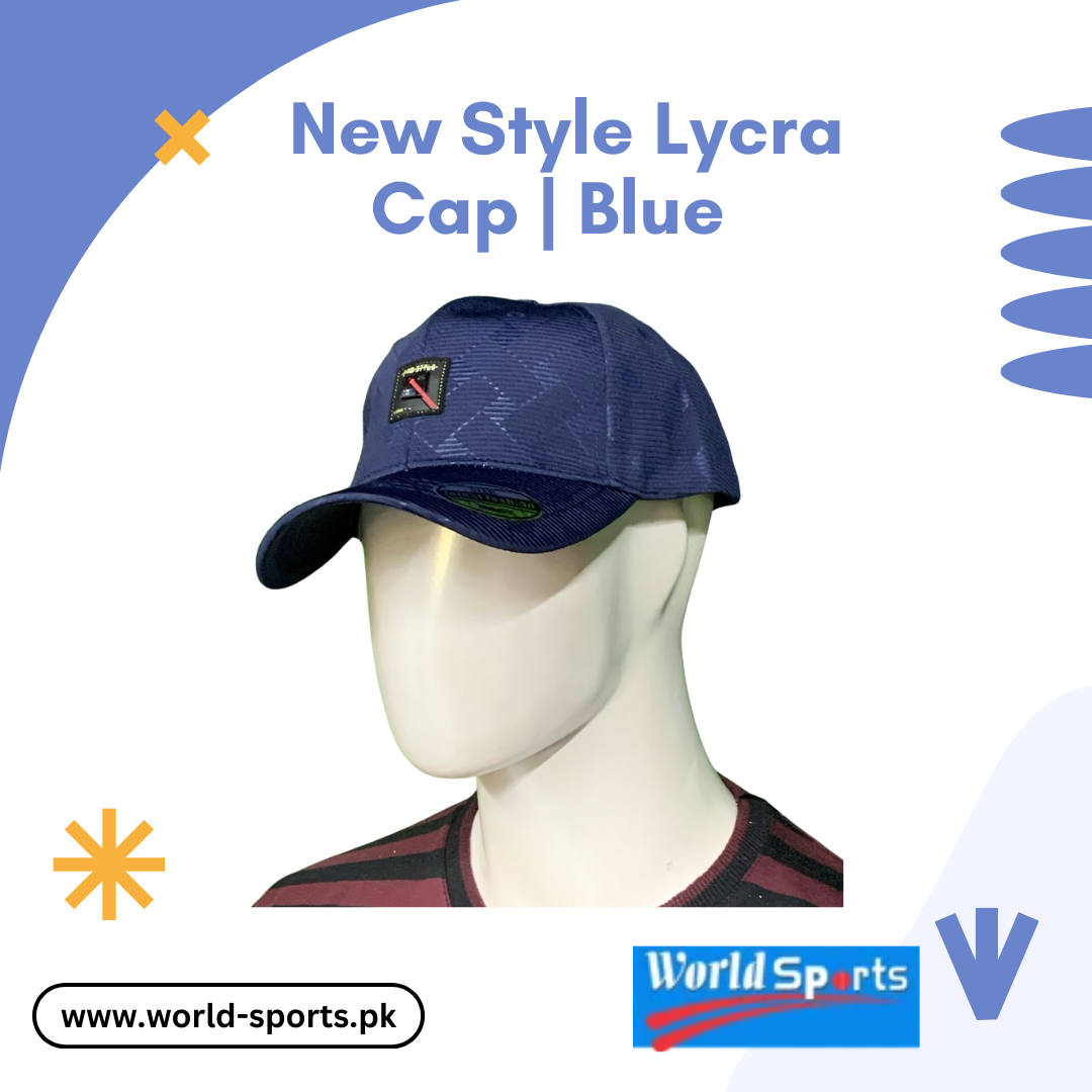New Style Lycra Cap for Men – Stretchable & Breathable Blue Sports Cap for Outdoor & Casual Wear
