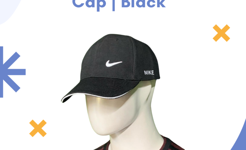 Nike Cotton Cap | Black | Adjustable & Breathable Sports Cap for Men