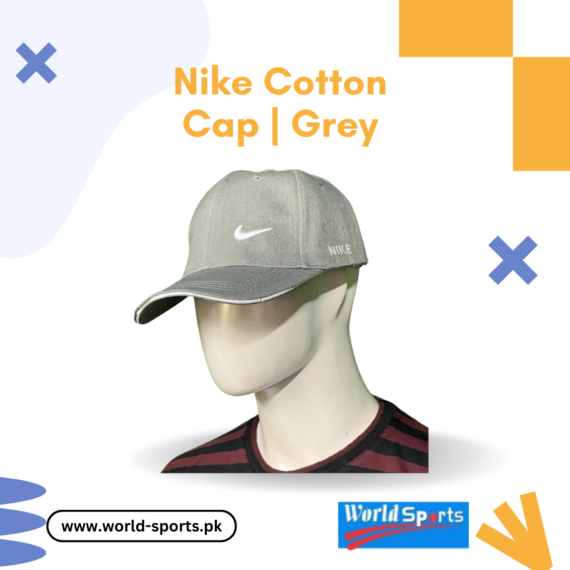 Nike Cotton Cap | Grey | Breathable & Adjustable Sports Cap for Men