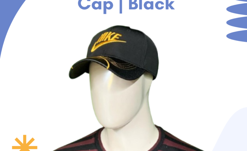 Nike Lycra Cap | Black – Premium Stretchable & Breathable Sports Cap for Men