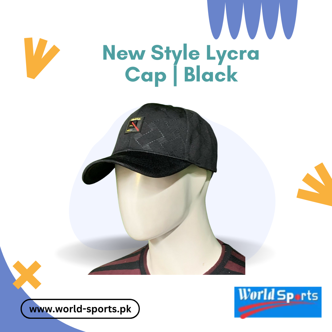 New Style Lycra Cap for Men – Stretchable & Breathable Black Sports Cap for Outdoor & Casual Wear