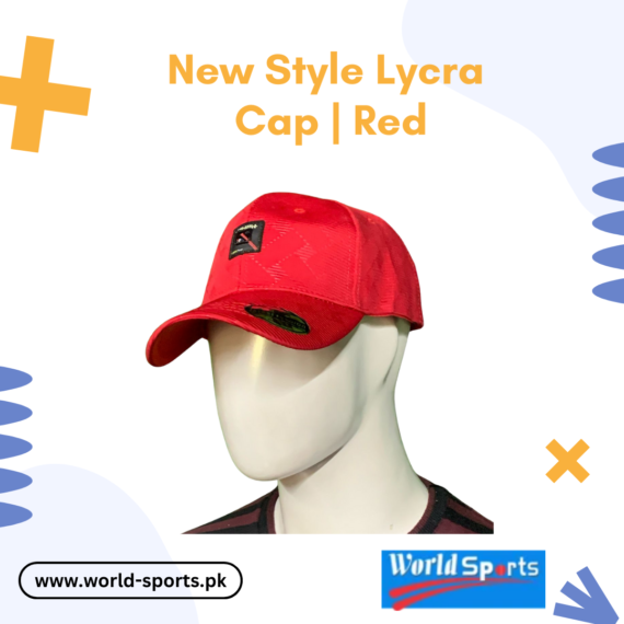 New Style Lycra Cap for Men – Stretchable & Breathable Red Sports Cap for Outdoor & Casual Wear