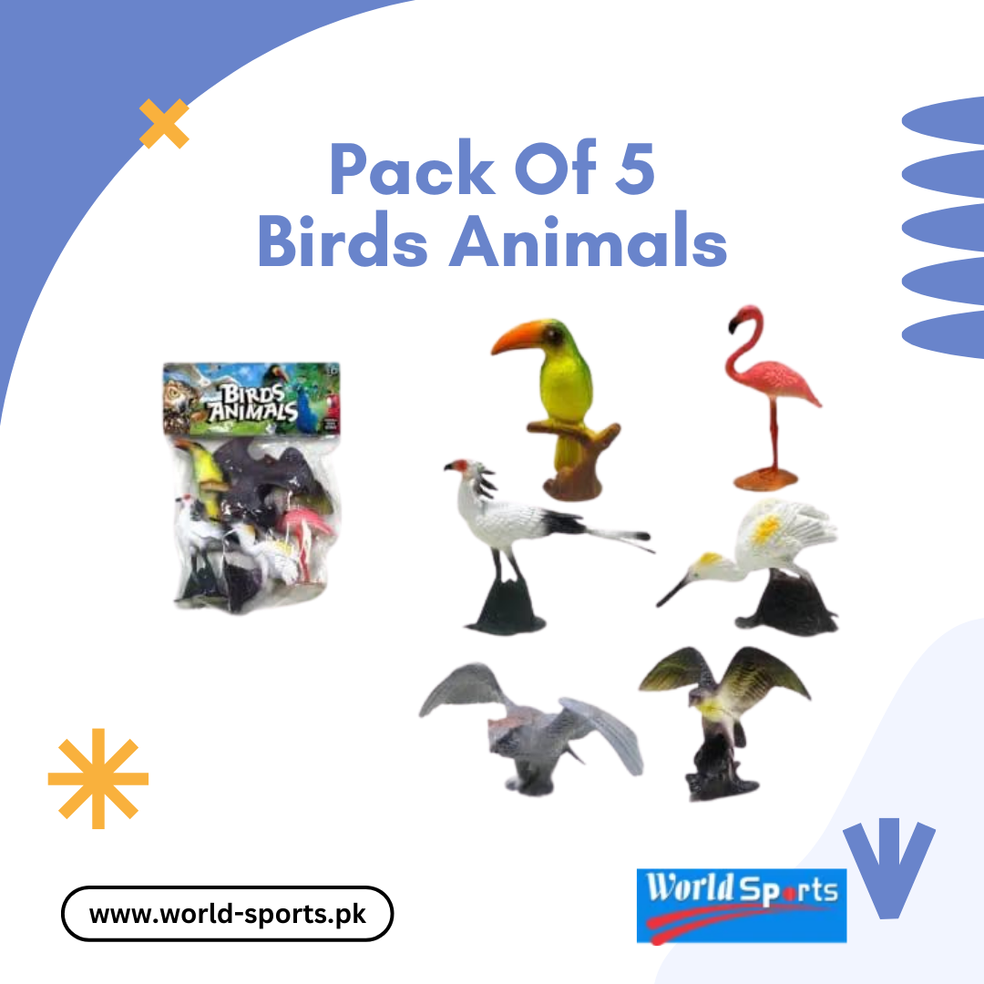 Pack of 5 Birds & Animal Figurines – Realistic Wildlife Miniature Toy Set for Kids & Collectors