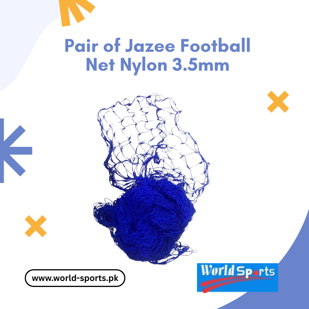Pair of Jazee Football Net – Heavy-Duty 3.5mm Nylon Soccer Goal Net for Training & Professional Matches